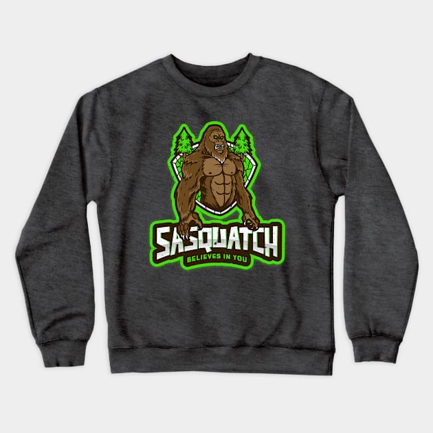 Sasquatch Distressed Crewneck Sweatshirt by teecloud